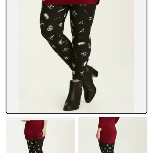 New Harry Potter Symbol Print Leggings Plus Size - Picture 2 of 3